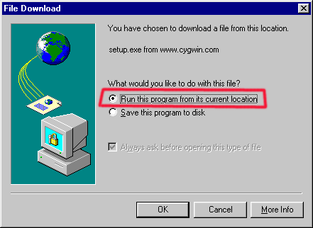 Running setup.exe - 13K