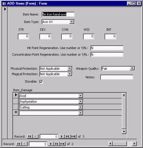 Example of doing a form in Access