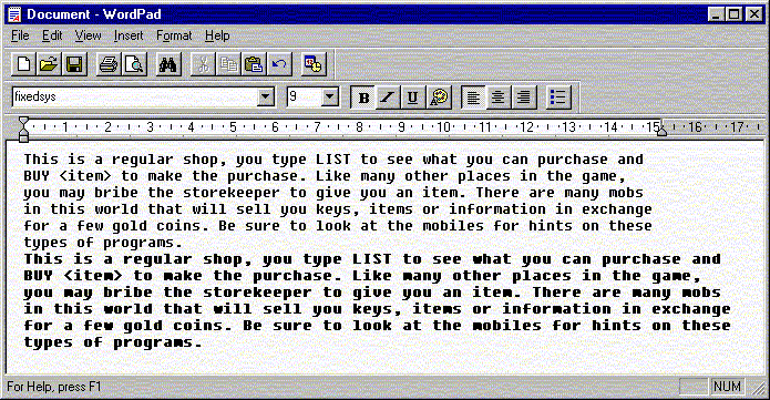 Example of fixedsys 9 point in bold and normal - 71K