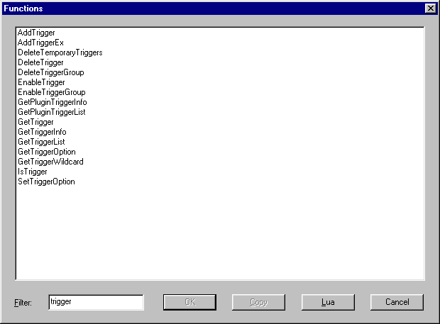 Functions list, filtered - 6K