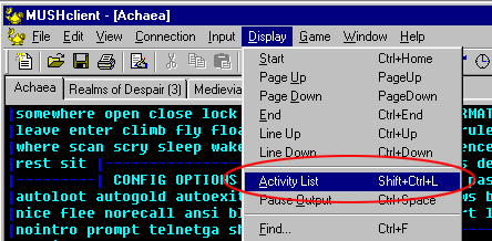 Display menu
